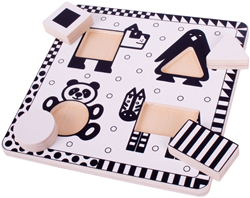 Bigjigs Zwart-Wit Dieren Puzzel