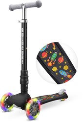 BOLDCUBE Kinderstep met 3 wielen  - Rocket Zwart - voor jongens & meisjes van 2 - 8  jaar