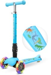 BOLDCUBE Kinderstep met 3 wielen  - Dinosaurus Blauw - voor jongens & meisjes van 2 - 8  jaar
