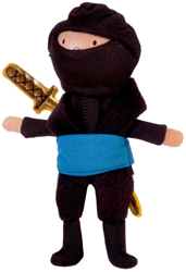 Fiesta Crafts marionnette à doigt ninja bleu - jouet éducatif