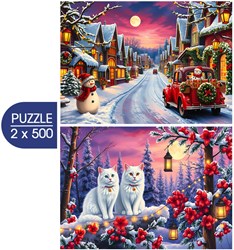 Bluebird Puzzle kerstpuzzel 2-in-1 - 500 stukjes - multicolor