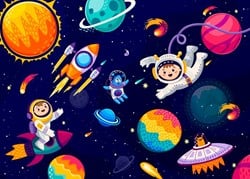Bluebird Puzzle ruimte puzzel Allons dans l'Espace - 48 stukjes