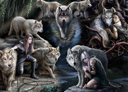 Bluebird puzzel Anne Stokes - Wolf Collage - 1500 stukjes