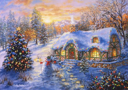 Bluebird Puzzle kerstpuzzel Christmas Cottage - 2000 stukjes