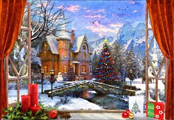 Bluebird Puzzle kerst puzzel Christmas Mountain View - 1000 stukjes
