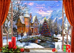 Bluebird Puzzle kerst legpuzzel Christmas Mountain View - 500 stukjes