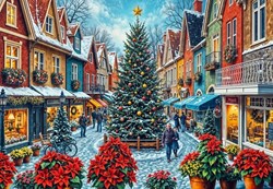 Bluebird Puzzle kerst puzzel Christmas Town Square Shopping 1000 stukjes