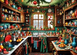 Bluebird Puzzle kerst puzzel Country Kitchen Christmas 1500 stukjes