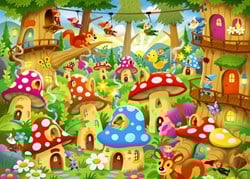Bluebird Puzzle puzzel Gnomes in Mushroom Homes - 104 stukjes