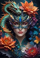 Bluebird Puzzle Lady with a Dragon -  Teile