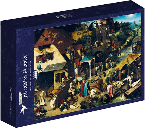 Bluebird Puzzle kunst puzzel Pieter Bruegel Nederlandse Spreekwoorden 3000 stukjes-2