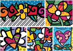 Bluebird Puzzle legpuzzel Romero Britto Collage Hearts and Flowers 1500 stukjes