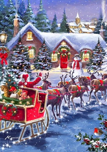 Bluebird Puzzle kerst puzzel Santa and Sleigh - 1000 stukjes