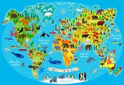 Bluebird Puzzle legpuzzel World Travel Map - 300 stukjes educatief