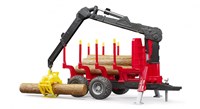 Bruder Remorque à arbres avec grue - remorque jouet pour enfants-2