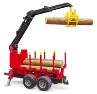 Bruder Remorque à arbres avec grue - remorque jouet pour enfants-3