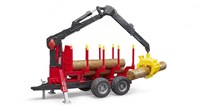Bruder Remorque à arbres avec grue - remorque jouet pour enfants