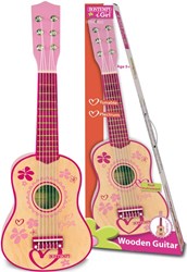 Bontempi Houten Gitaar 6 Snaren Roze