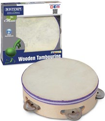 Bontempi houten tamboerijn muziekinstrument voor kinderen