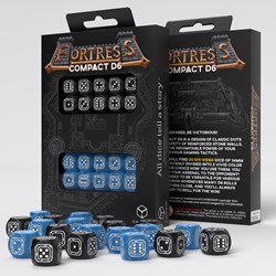 Q-Workshop dés Fortress Compact D6 noir bleu lot de 20