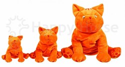 Happy Horse knuffelkat Dikkie Dik 50cm - oranje pluche speelgoed