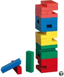 Philos houten spel Vallende Toren - kleur