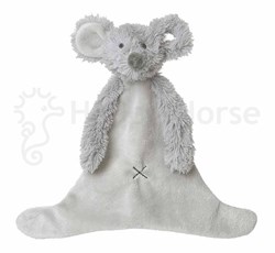 Happy Horse knuffeldoekje muis Mindy - grijs - 23 cm baby cadeau