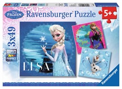 Ravensburger puzzel Disney Frozen Elsa, Anna & Olaf - 3x 49 stukjes