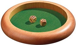 Philos dobbelspel dobbelsteenbak - houten dobbelbak met vilt