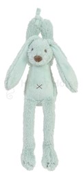 Happy Horse peluche musicale Lapin Richie bleu océan - Vert lagon - Cadeau bébé