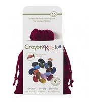 Crayon Rocks waskrijtjes rood fluwelen zakje - 16 kleuren ergonomisch