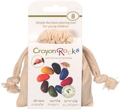 Crayon Rocks crayons de cire dans un sac en coton - 8 couleurs