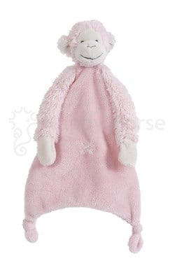 Happy Horse knuffeldoekje aap Mickey roze - 28 cm baby cadeau