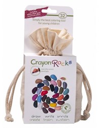 Crayon Rocks crayons de cire - sac en coton - 32 couleurs - prise ergonomique