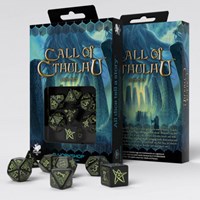 Q-Workshop Call of Cthulhu - Zwart & Glow-in-the-dark Dice Set (7)