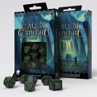Q-Workshop L'Appel de Cthulhu - Jeu de dés noirs et verts (7)