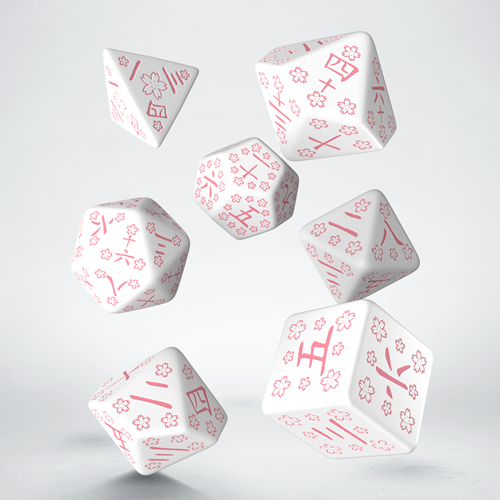 Q-Workshop Jeu de dés japonais - Pétales de fleurs de cerisier (7 pièces)
