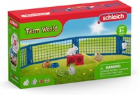 Schleich Farm World cabane lapins cochons d'Inde set animaux ferme