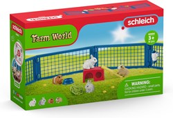 Schleich Farm World cabane lapins cochons d'Inde set animaux ferme