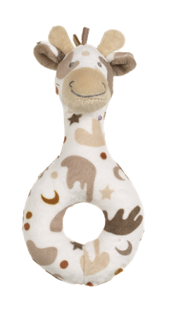 Happy Horse rammelaar giraffe Gino - bruin pluche baby speelgoed
