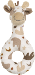 Happy Horse hochet girafe Gino - jouet bébé en peluche marron