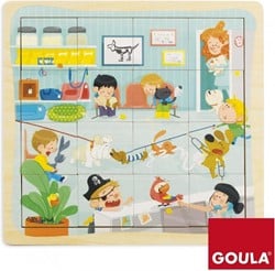 Goula houten puzzel Bij de Dierenarts - 16 stukjes