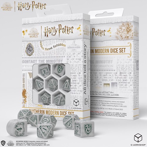 Q-Workshop Harry Potter - Slytherin Modern Dice Set - White (7)