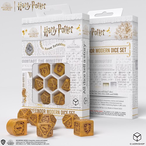 Q-Workshop Harry Potter - Gryffindor Modern Dice Set - Gold (7)