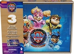 Spin Master PAW Patrol The Mighty Movie - 3-pack: Wood Puzzle in Wood Box (3 x 24) (U)