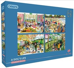 Gibsons puzzle 4 x 500 pièces vie de chien multicolore
