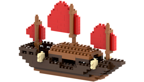 Brixies bateau dragon à construire - 174 pièces - jouet créatif