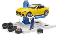 Bruder jouet Centre de Service Automobile avec Roadster - coffret voiture