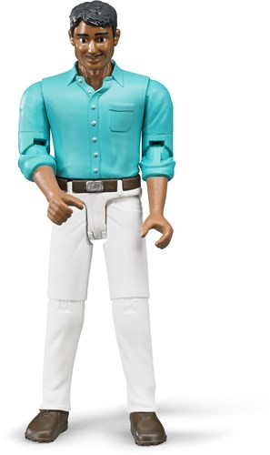 Bruder speelfiguur bworld man met witte broek speelgoed