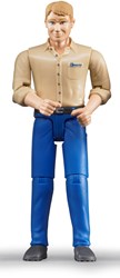 Bruder speelfiguur man blanke huid blauwe broek 10,7cm speelgoed